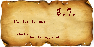 Balla Telma névjegykártya
